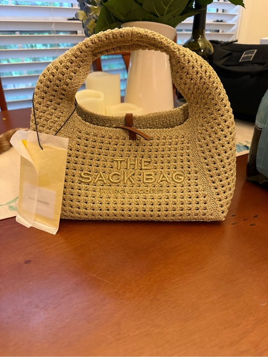 Marc Jacobs Handbags - Marc Jacobs Woven 'The Sack Bag' Straw Tote in Natural Beige